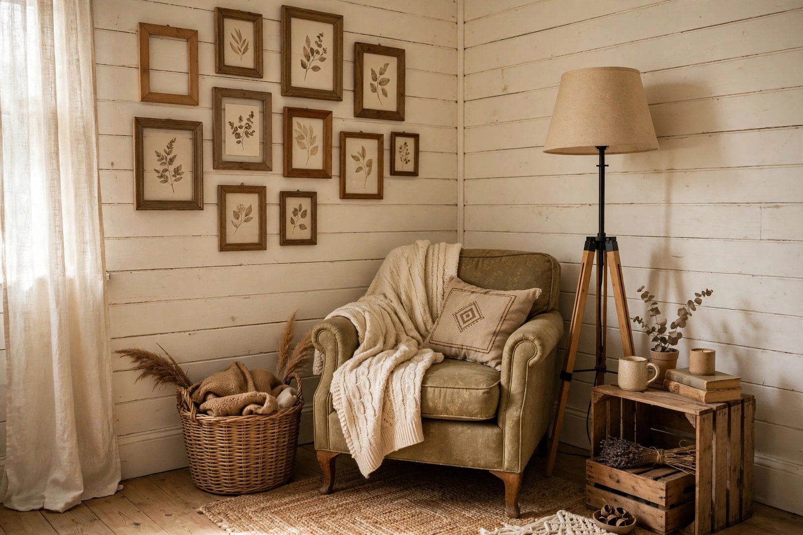 Budget-friendly living room makeover with secondhand finds and DIY decor touches