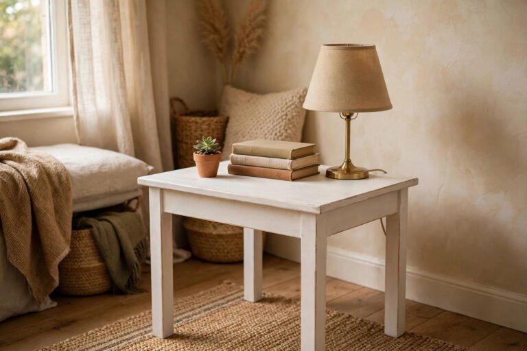 Thrifted furniture flip project with fresh paint and new hardware