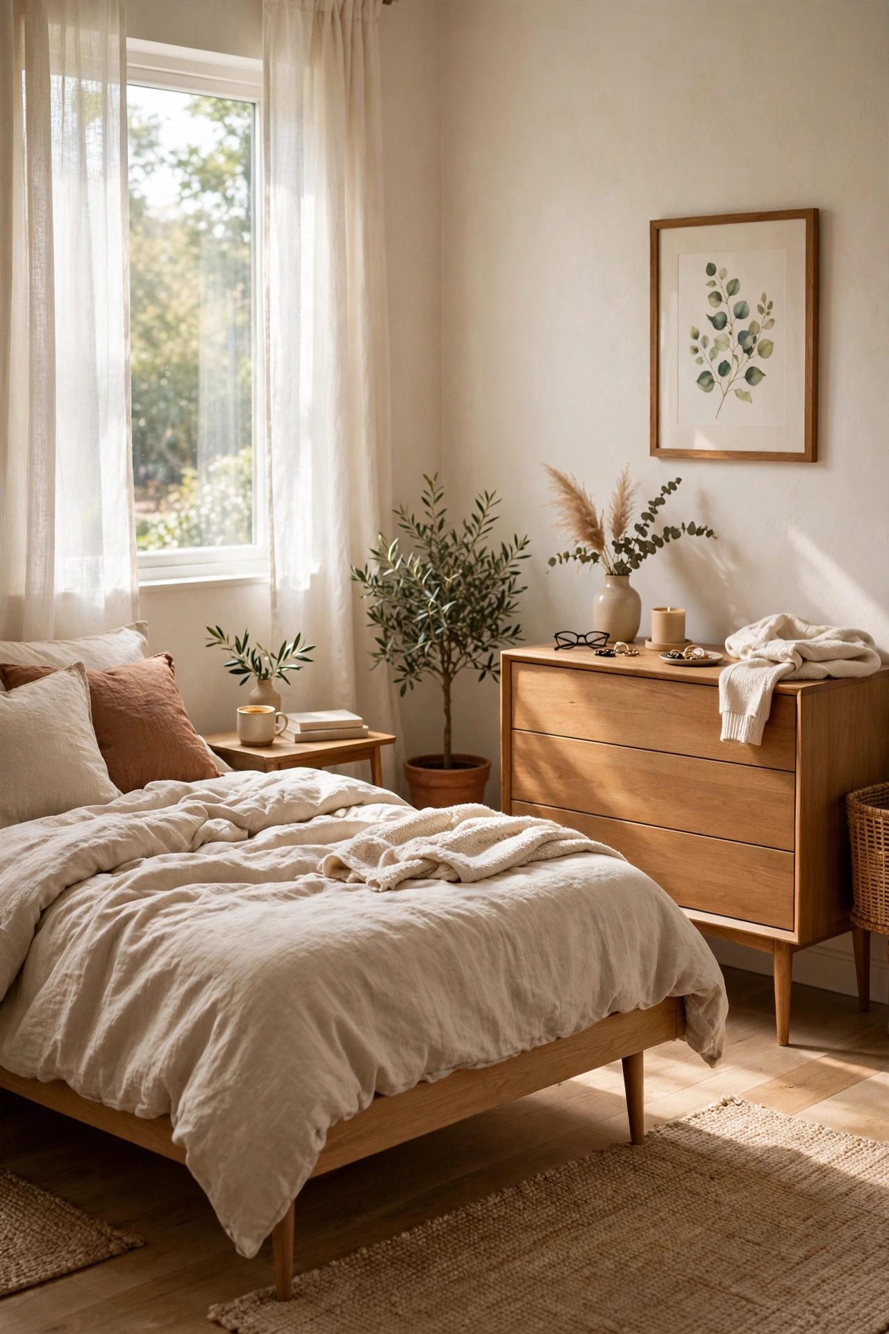 Bedroom furniture with visible legs showing clear floor underneath
