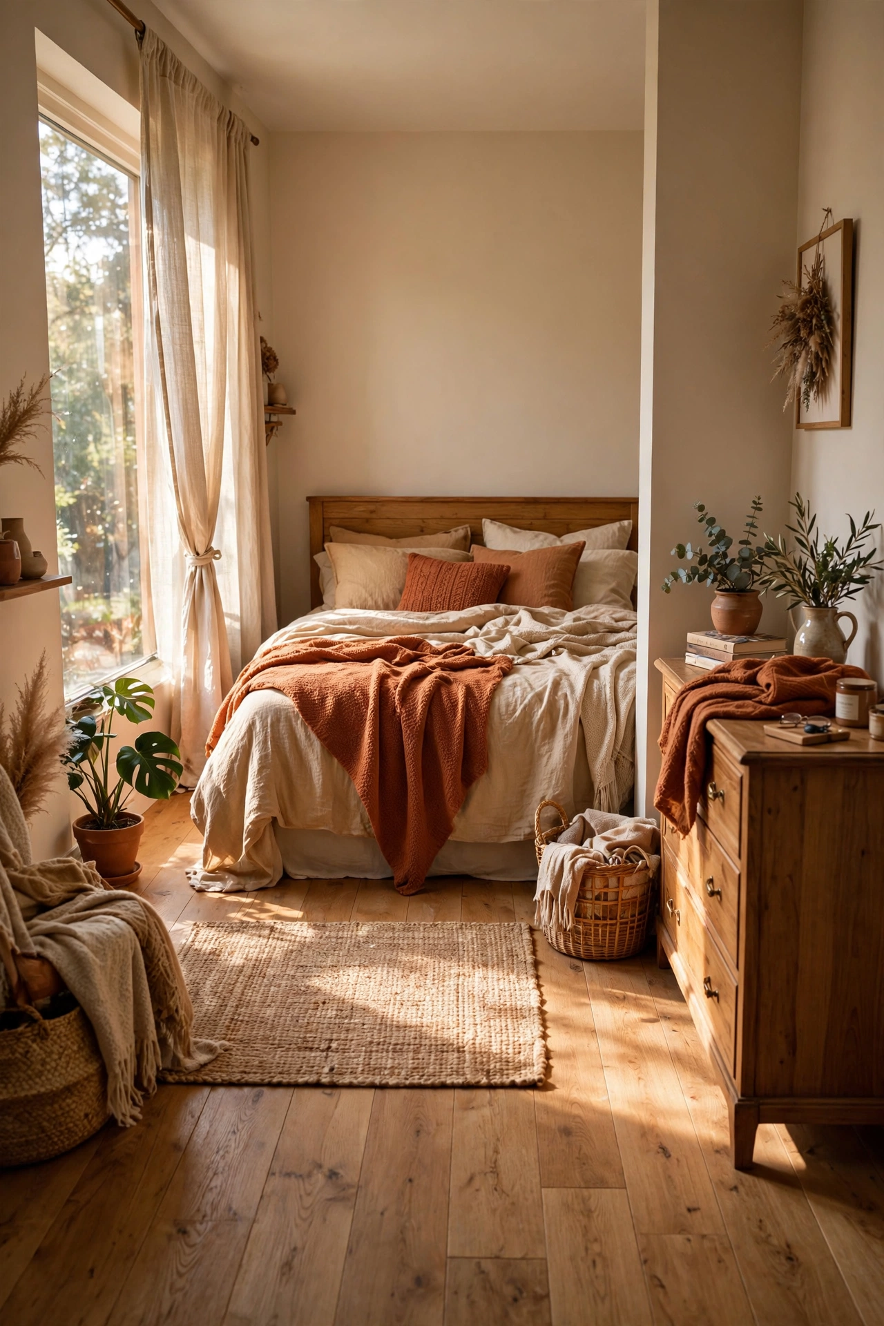 Bedroom with rearranged furniture and good flow