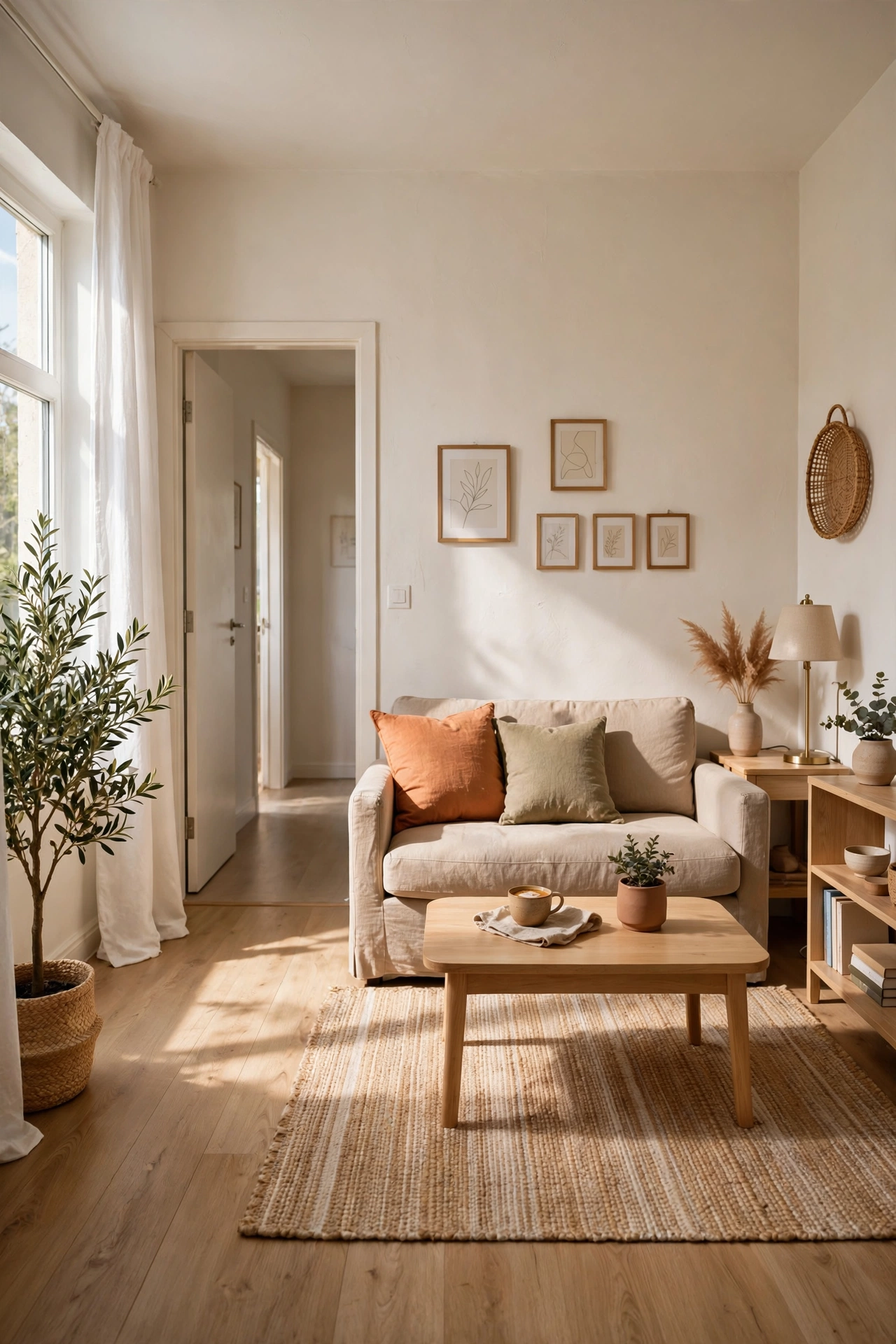 Apartment size 72 inch sofa fitting a small living room perfectly