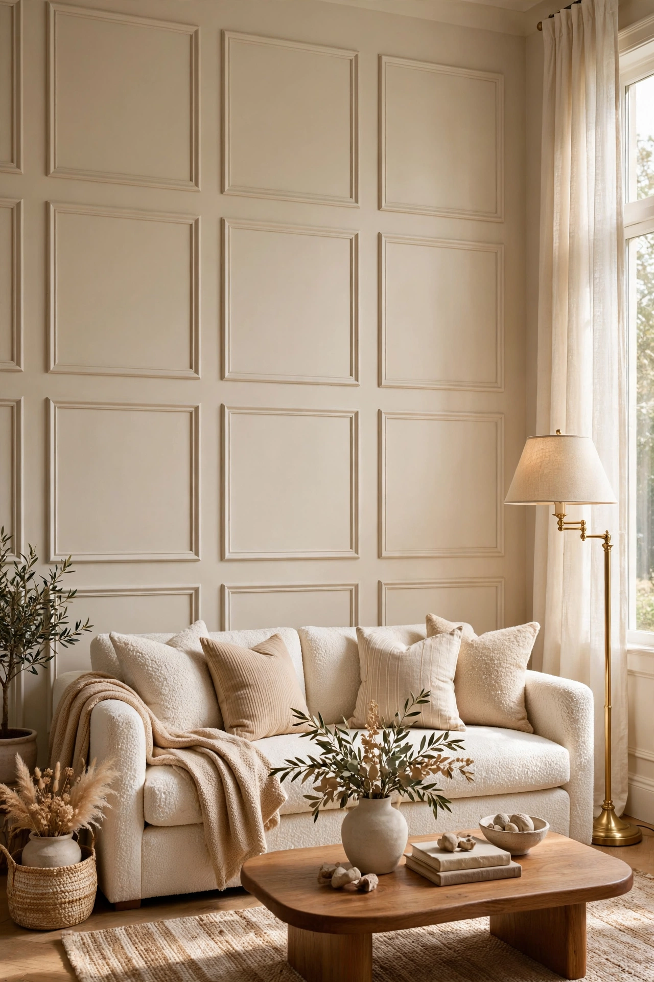 dollar tree living room decor foam trim wall panelling painted sage green