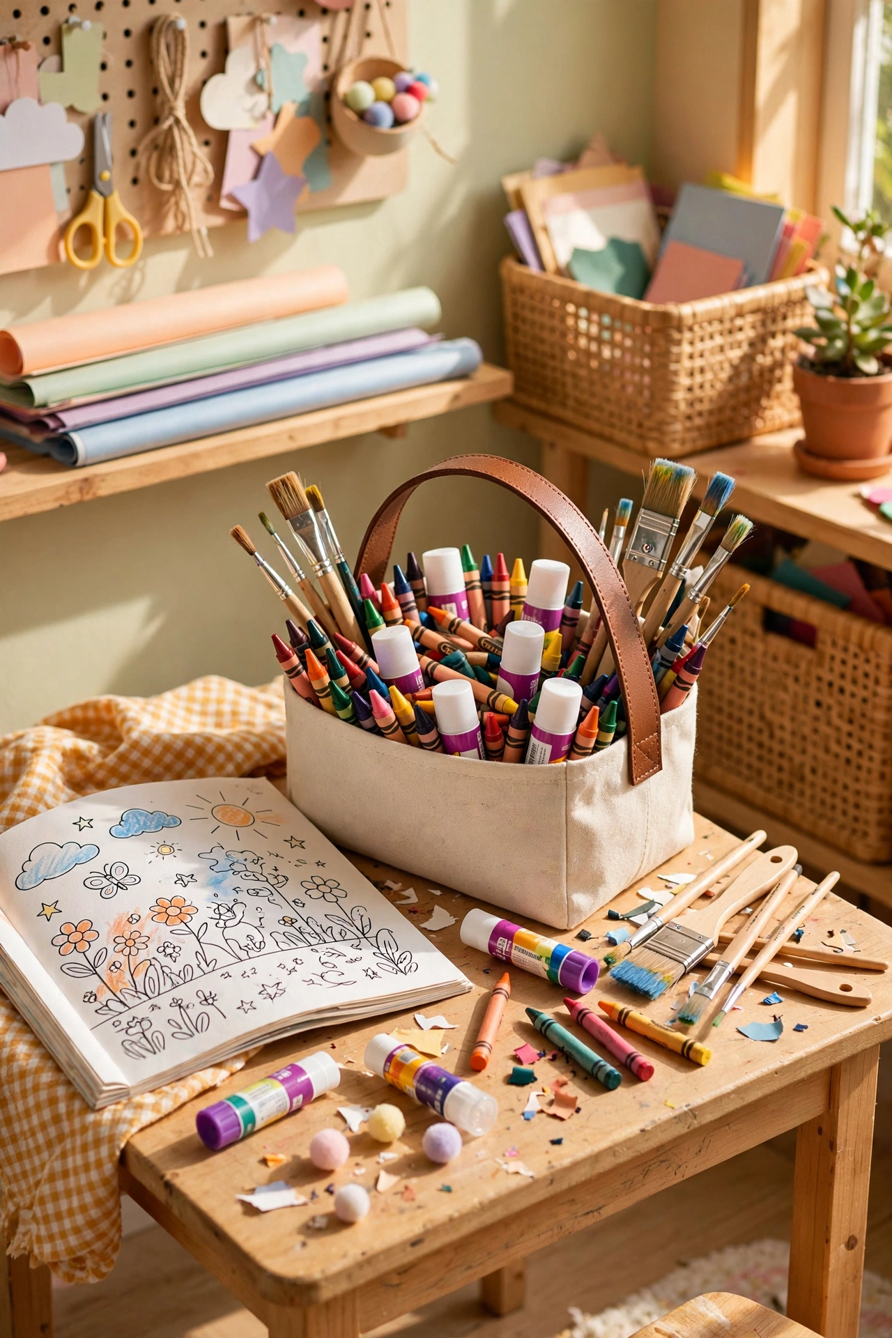 dollar store organization ideas: portable caddy organising kids craft supplies