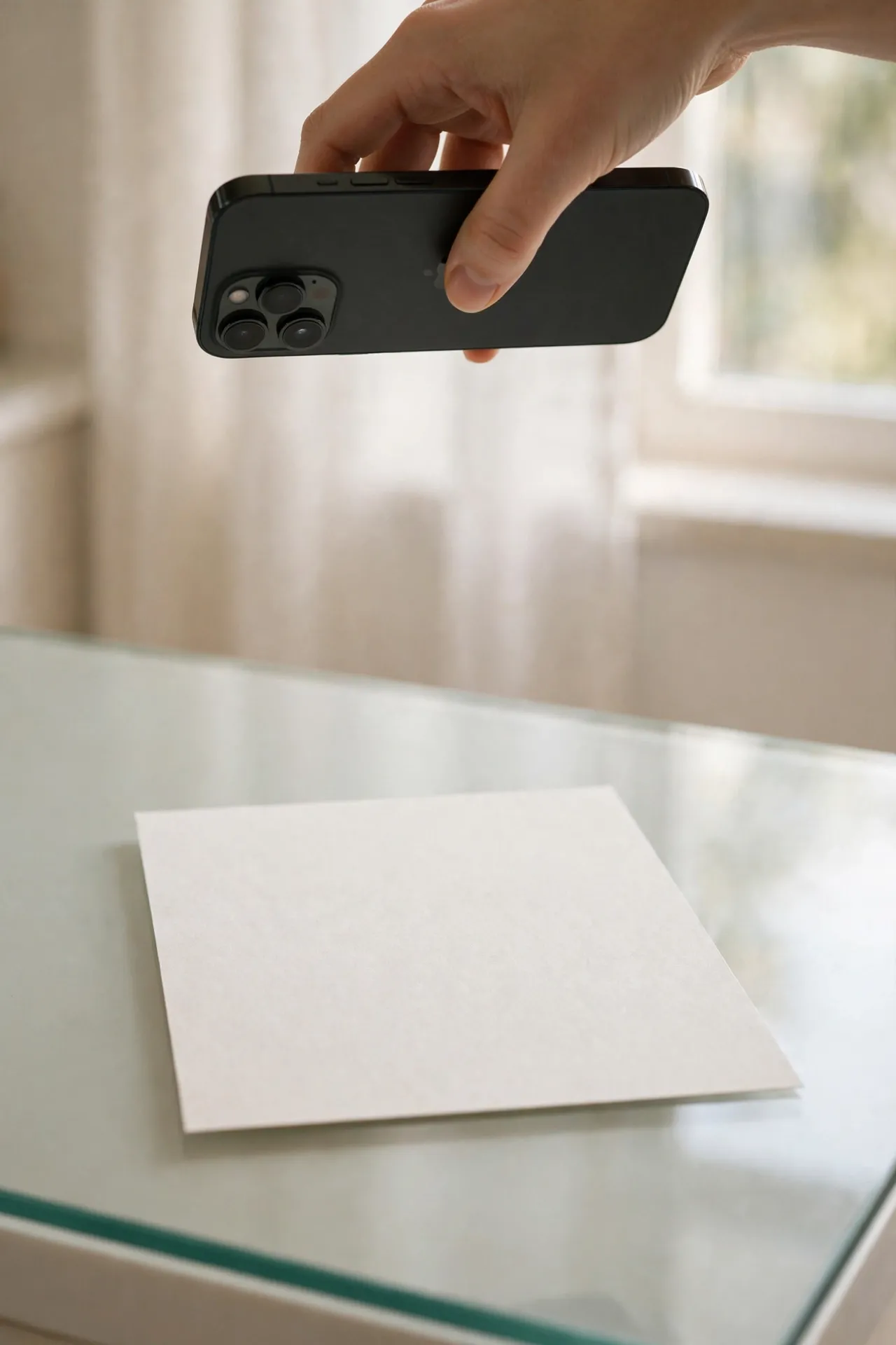 Phone photographing a paper recipe in good window light