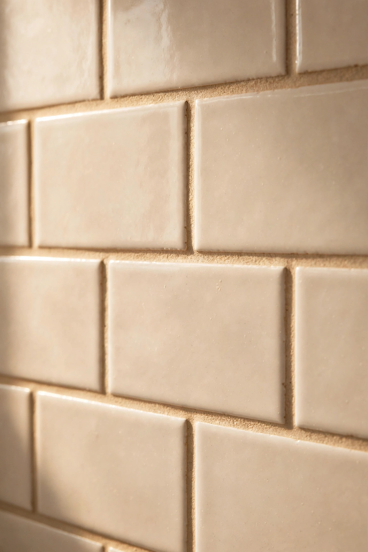 Kitchen backsplash grout refreshed with a warm beige grout pen