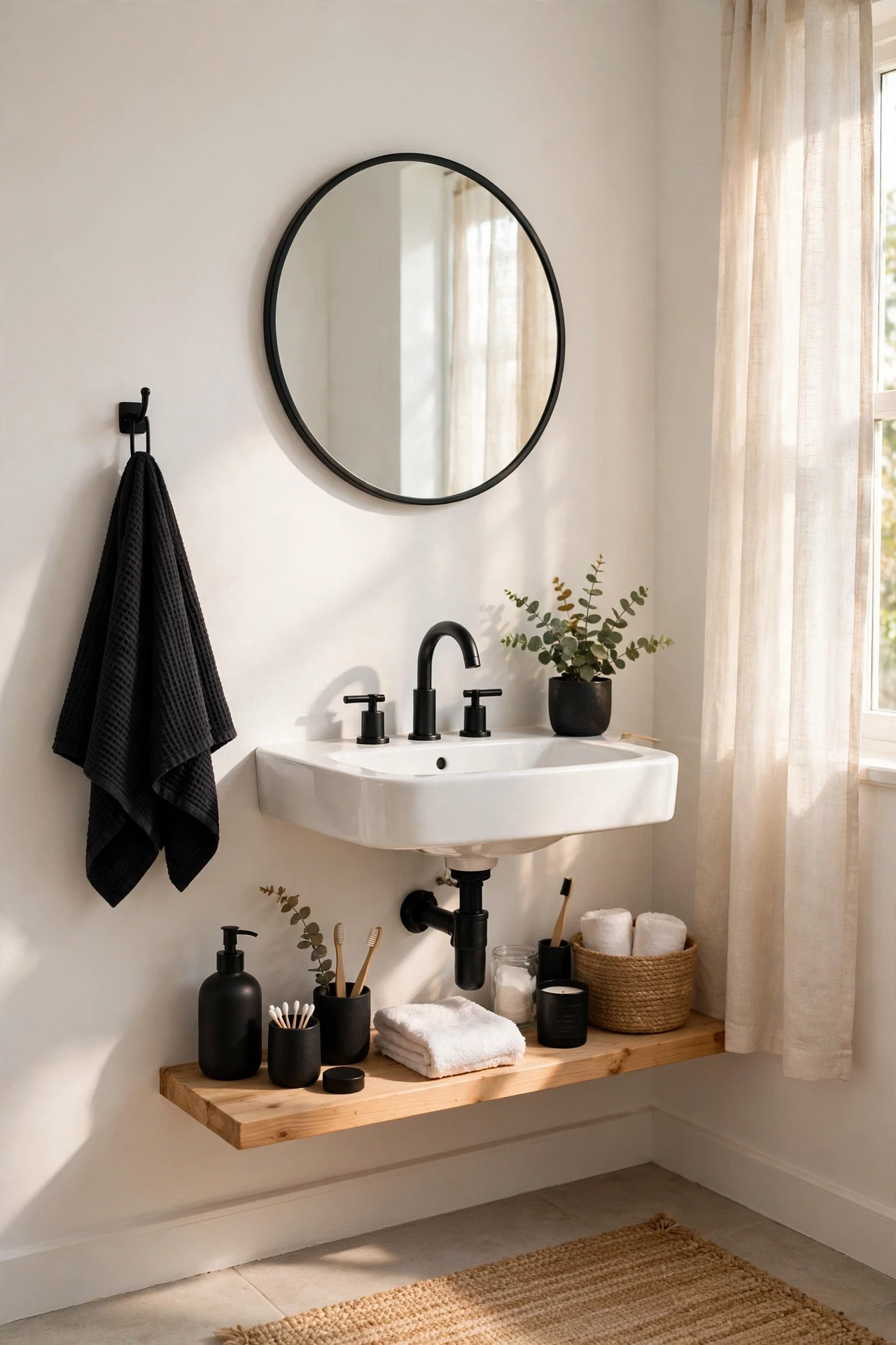 17 Black and White Bathroom Ideas on a Dime