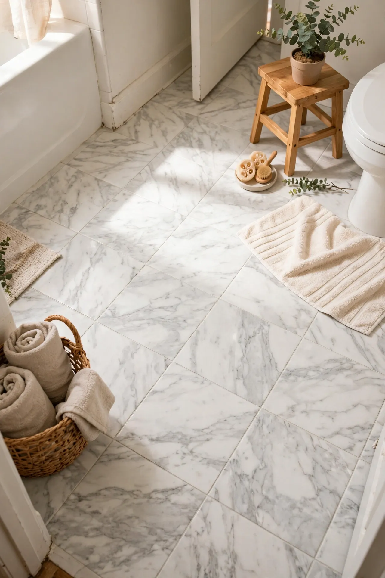 21 Peel and Stick Bathroom Floor Ideas Renters Swear By