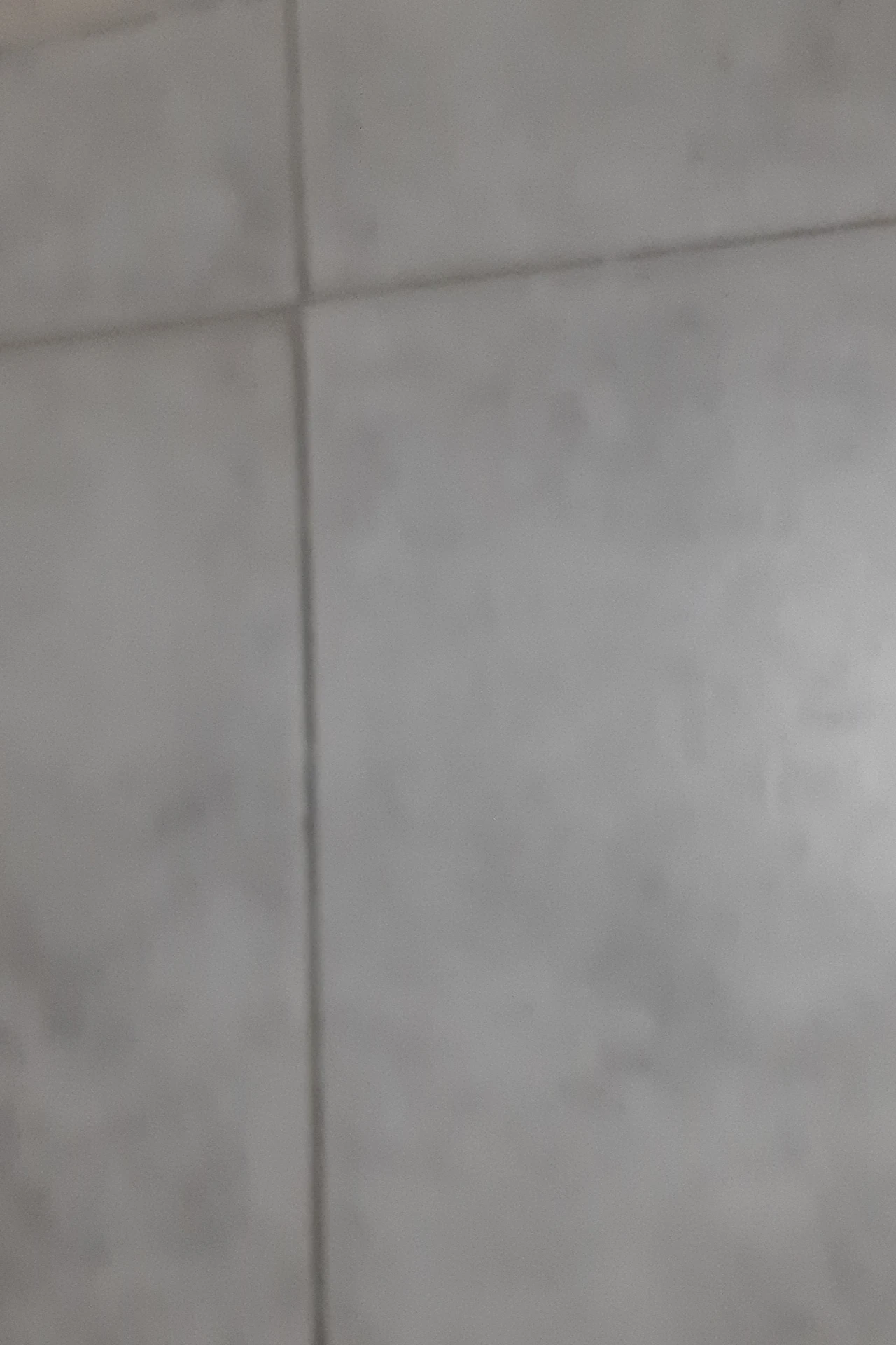 Patterned peel-and-stick floor tiles in a modern bathroom