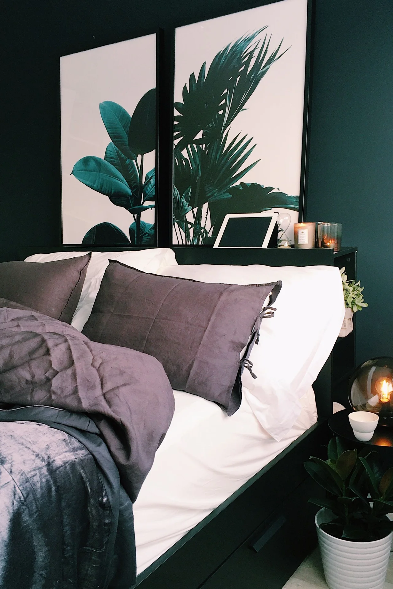 Leaner full-length mirror in a tiny bedroom dressing corner