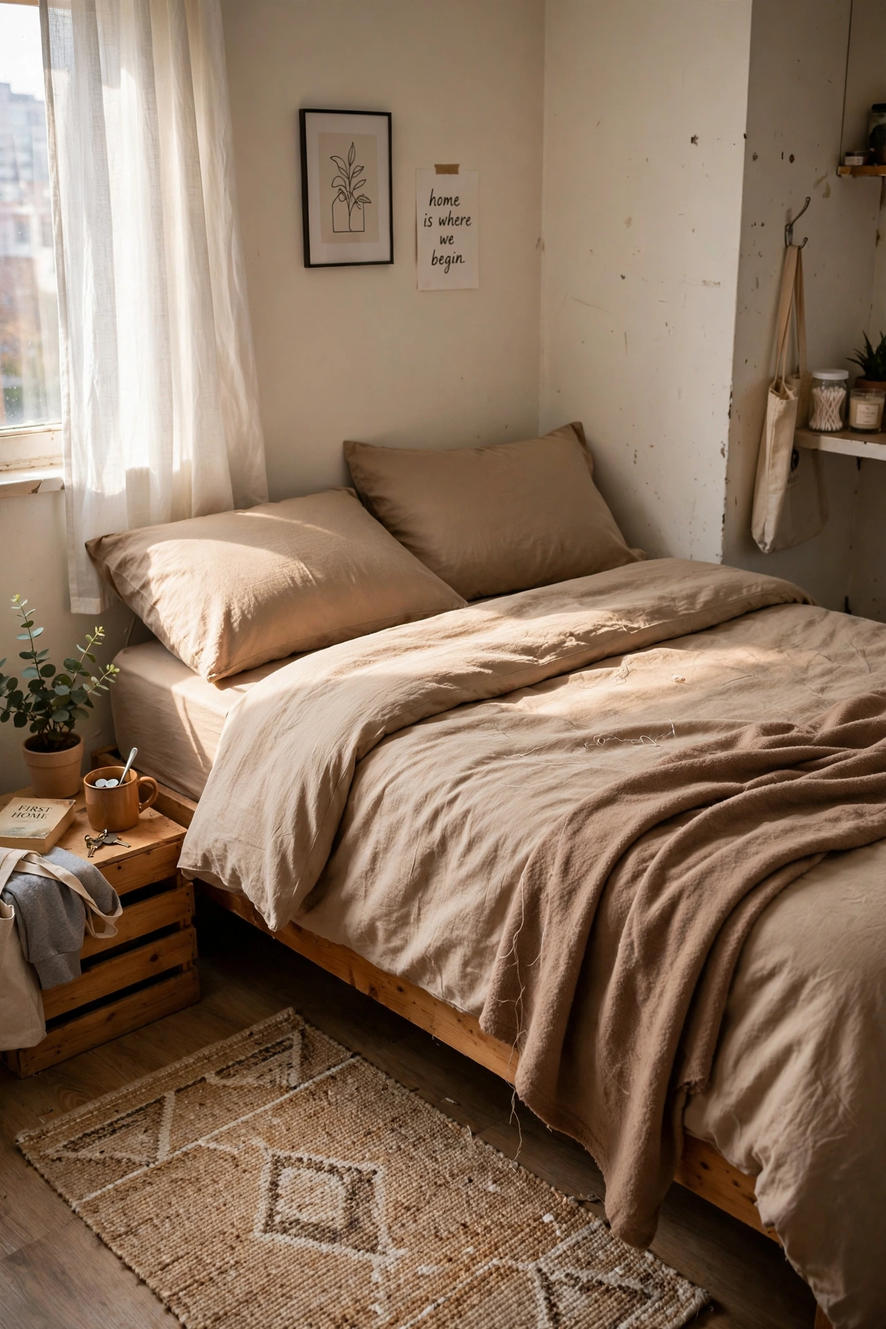 Buy One Solid Bedding Set in a budget first apartment