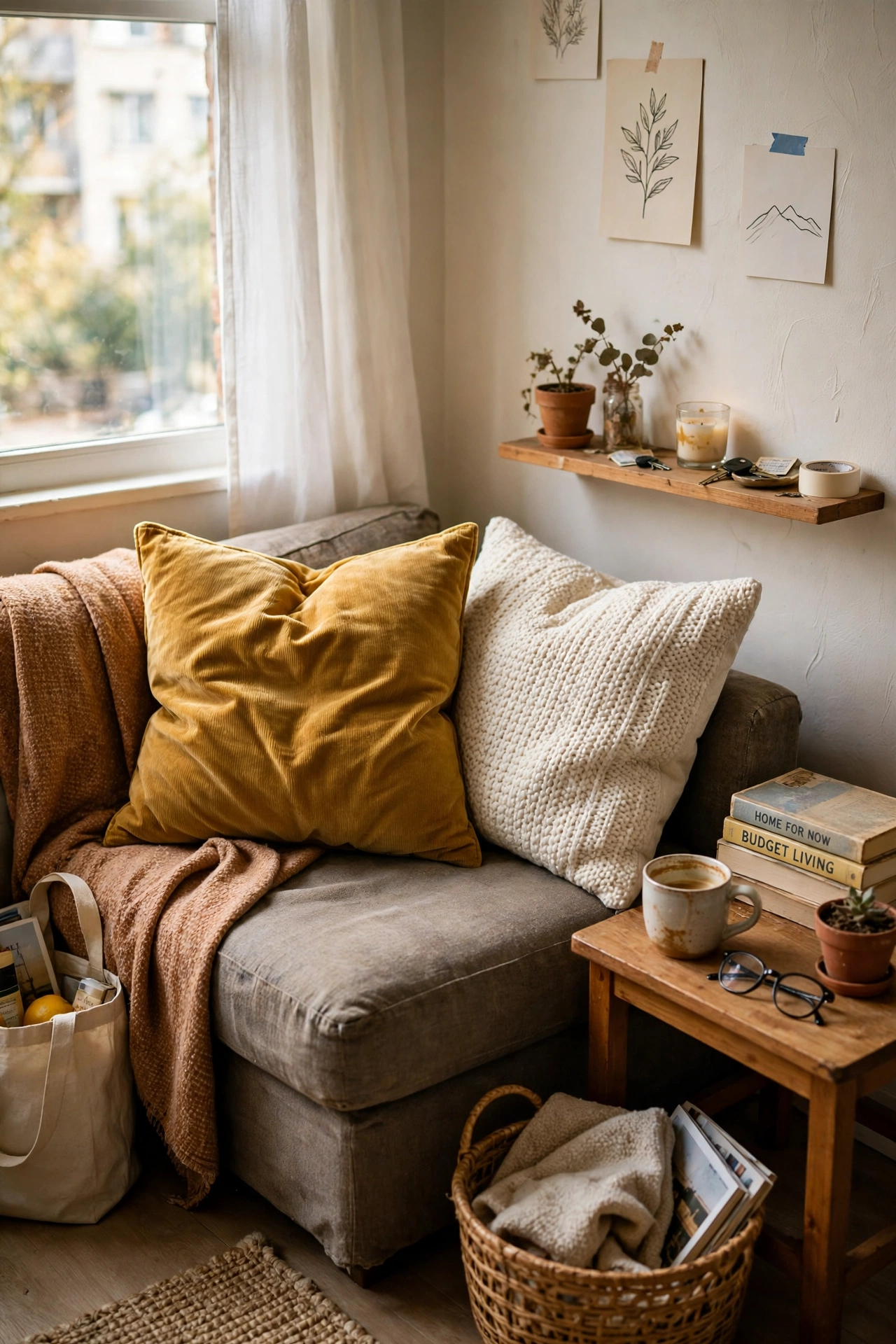 Get Two Pillows You Actually Like in a budget first apartment