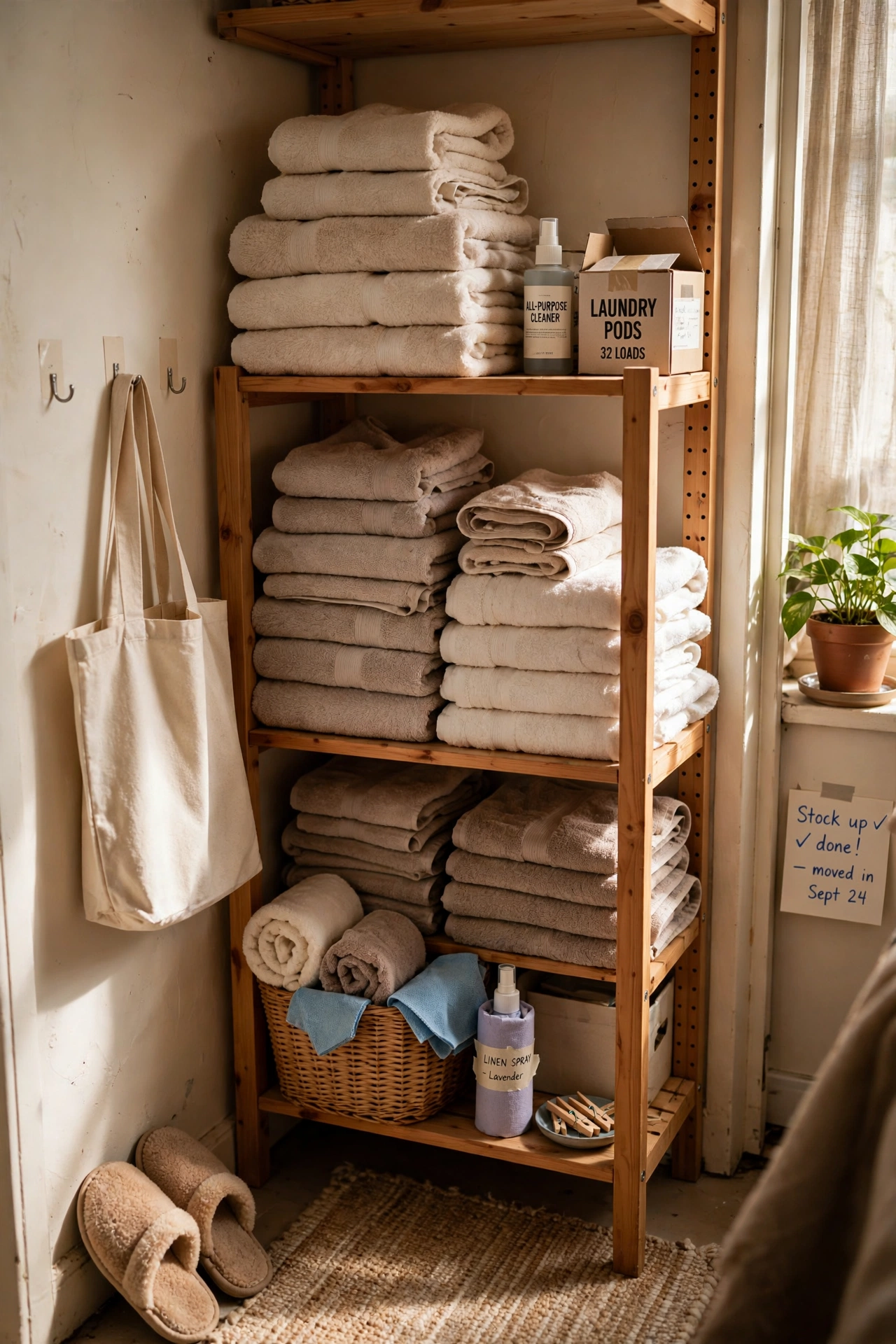 Stock Up on Bath Towels in a budget first apartment
