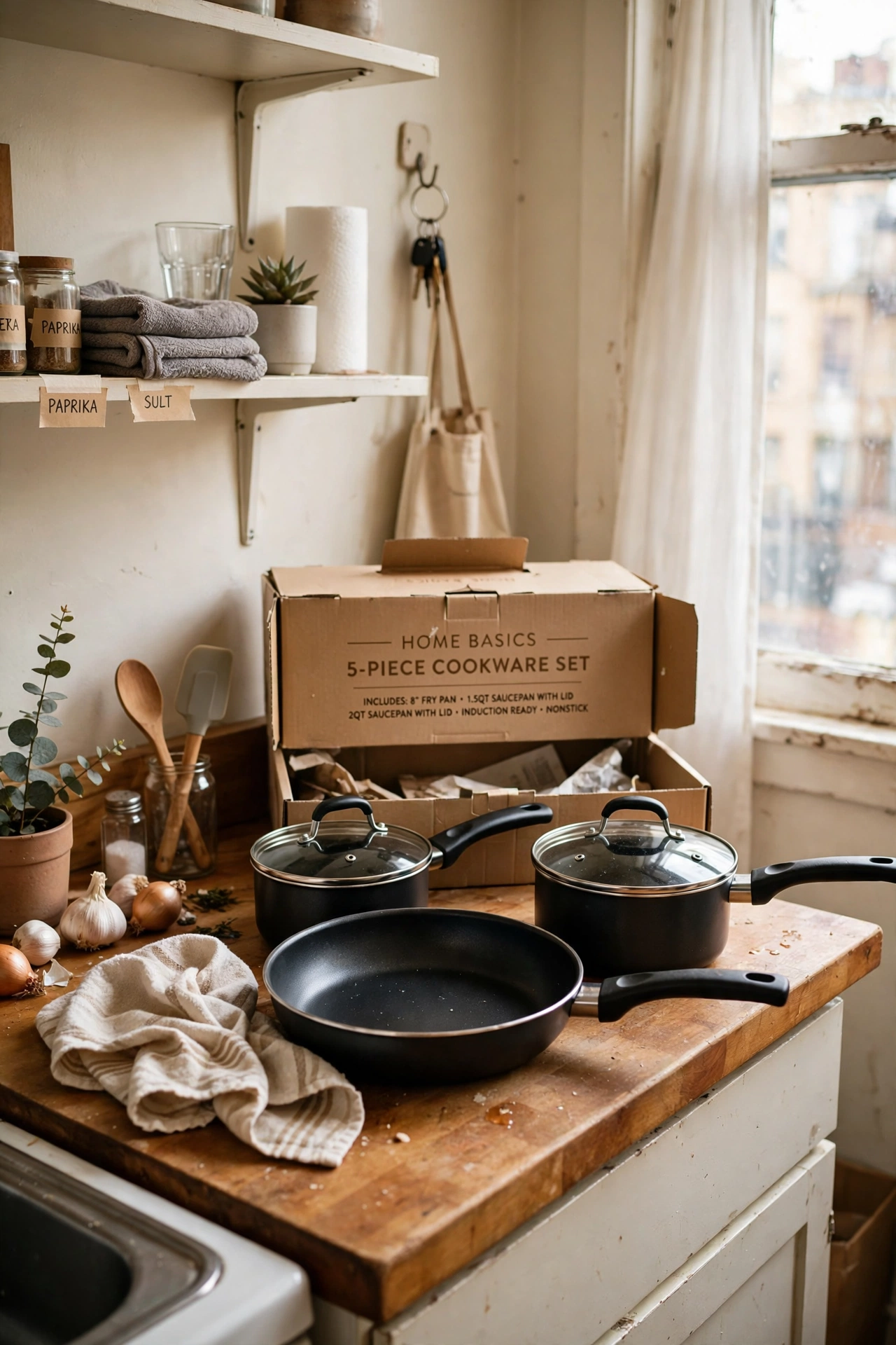 Pick a Basic Cookware Set in a budget first apartment