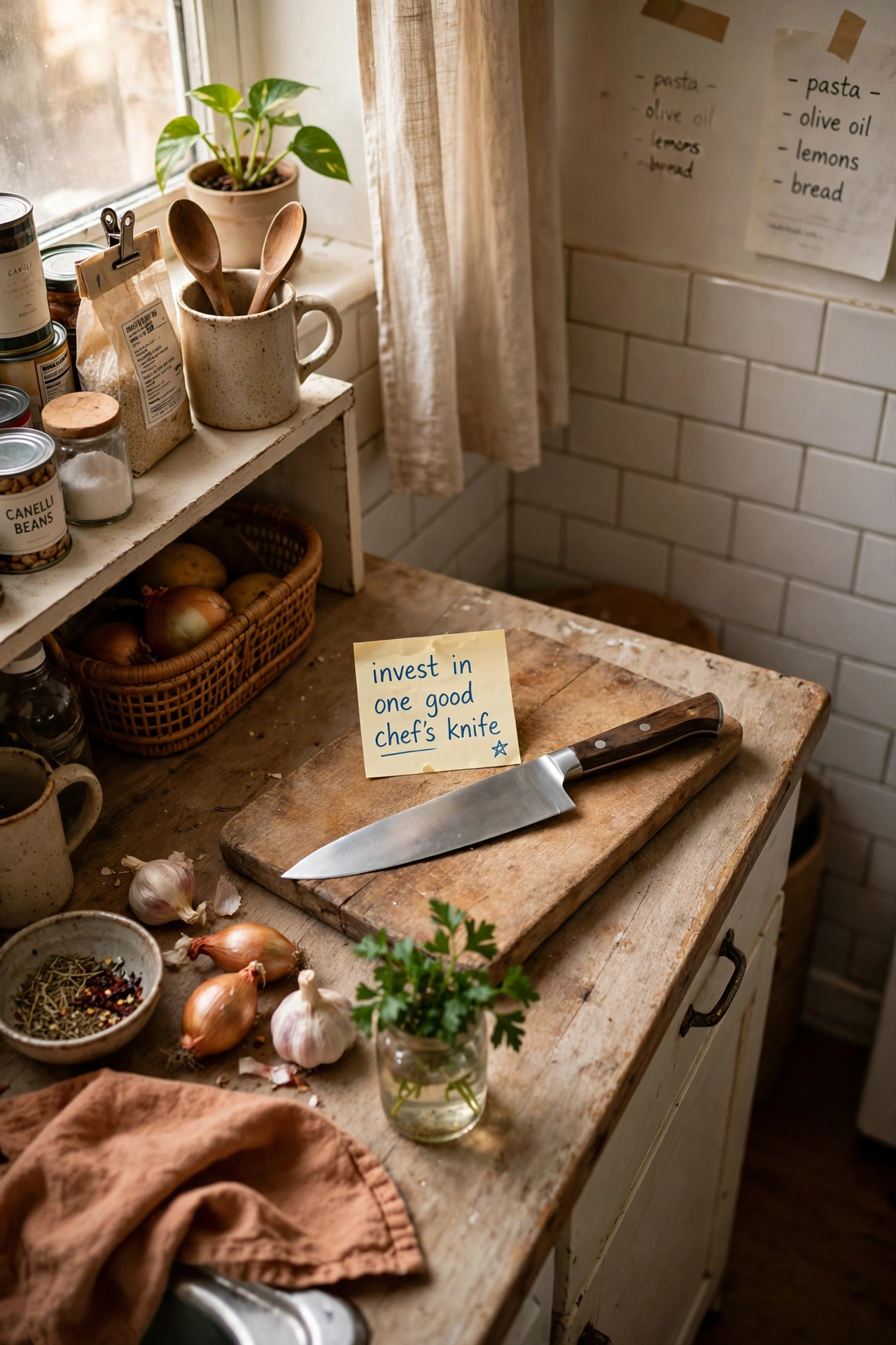 Invest in One Good Chef's Knife in a budget first apartment