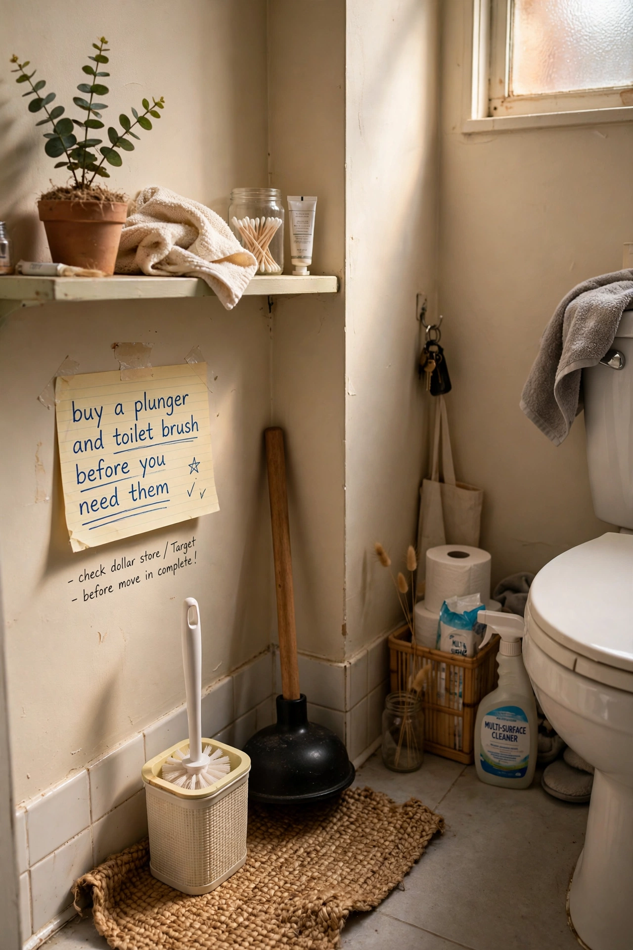 Buy a Plunger and Toilet Brush Before You Need Them in a budget first apartment