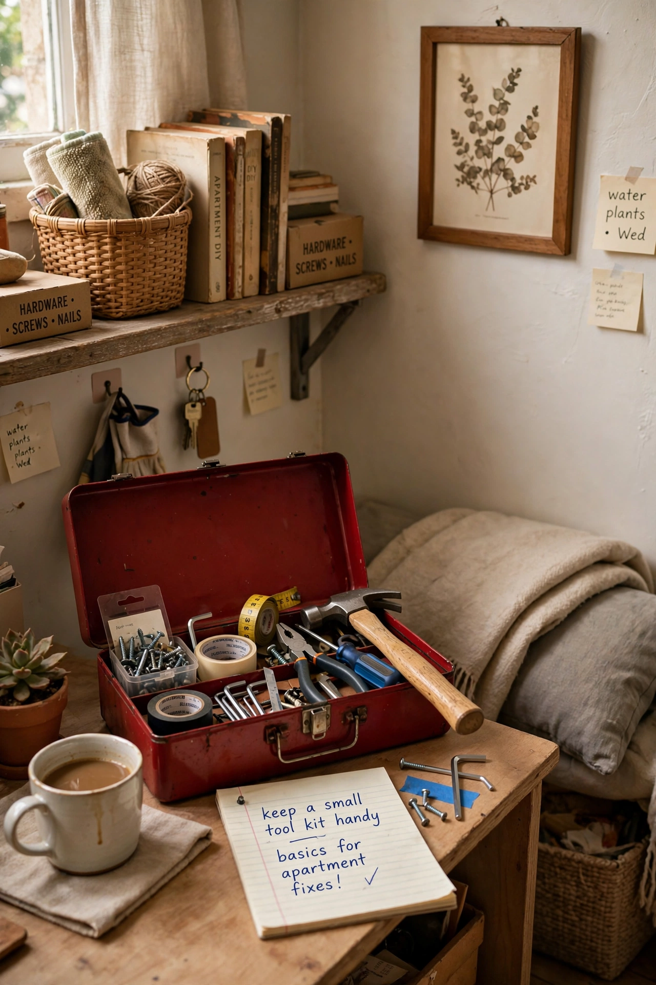 Keep a Small Tool Kit Handy in a budget first apartment