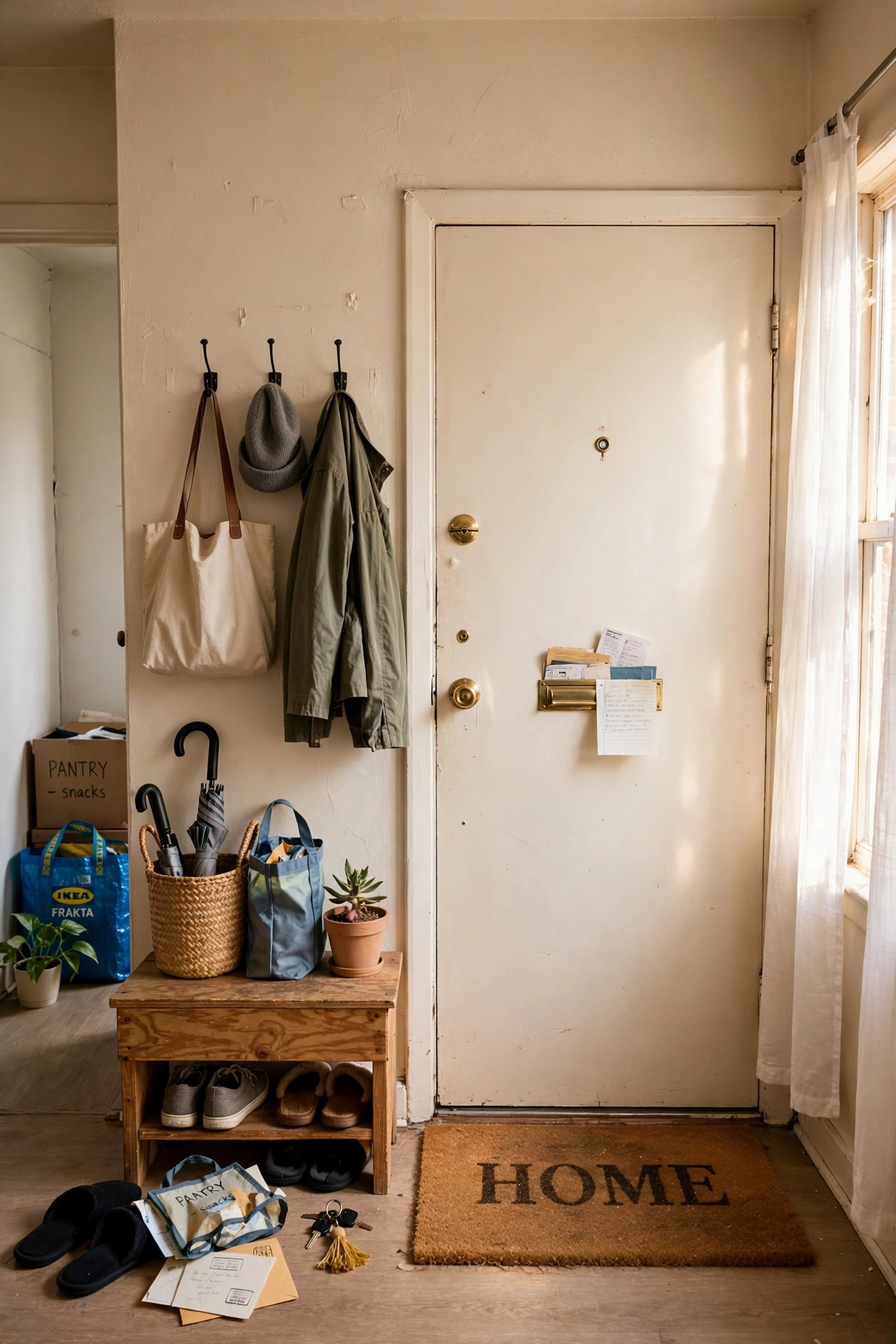 Put a Doormat at the Door in a budget first apartment