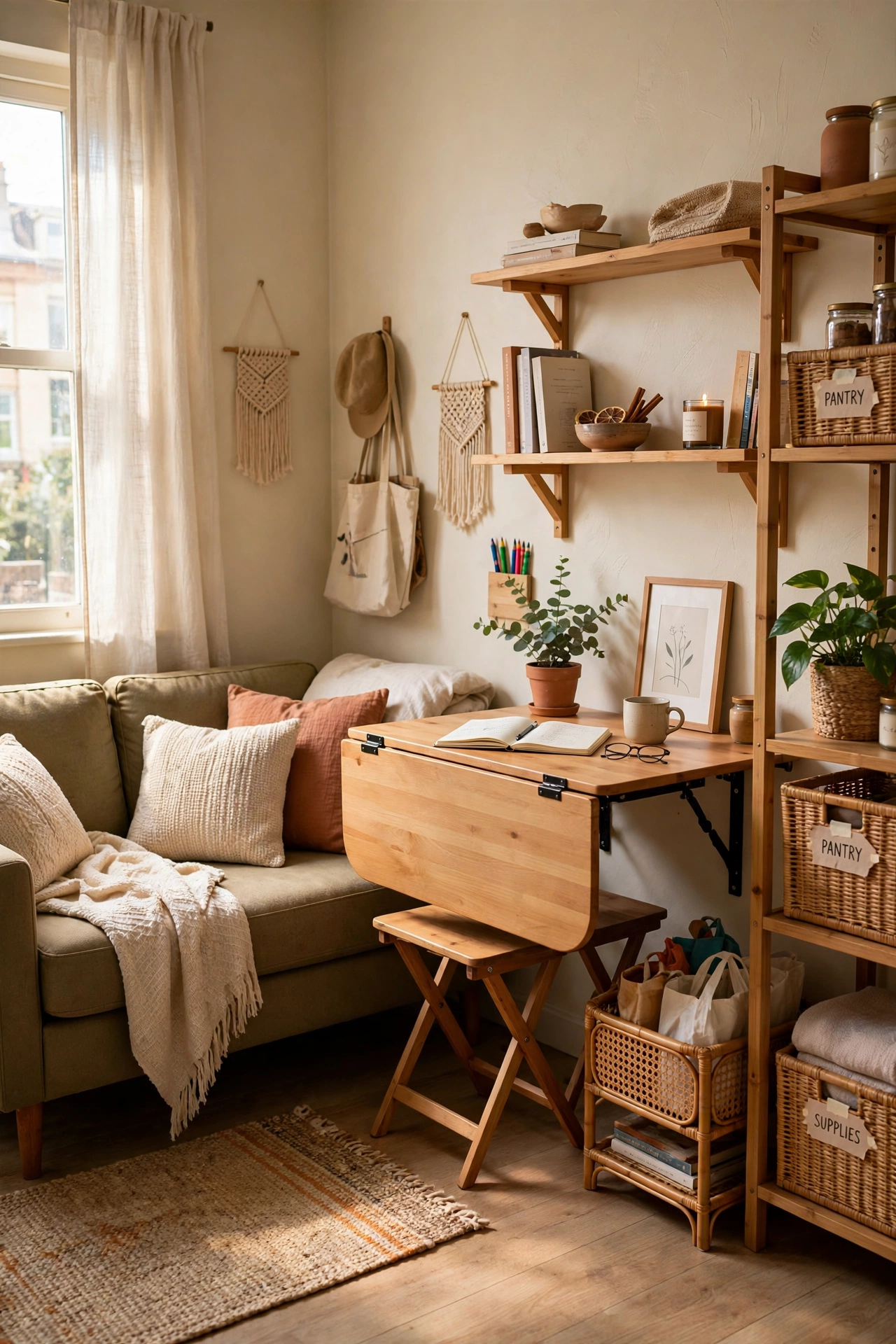 Choose Furniture That Does Two Jobs in a cozy small apartment