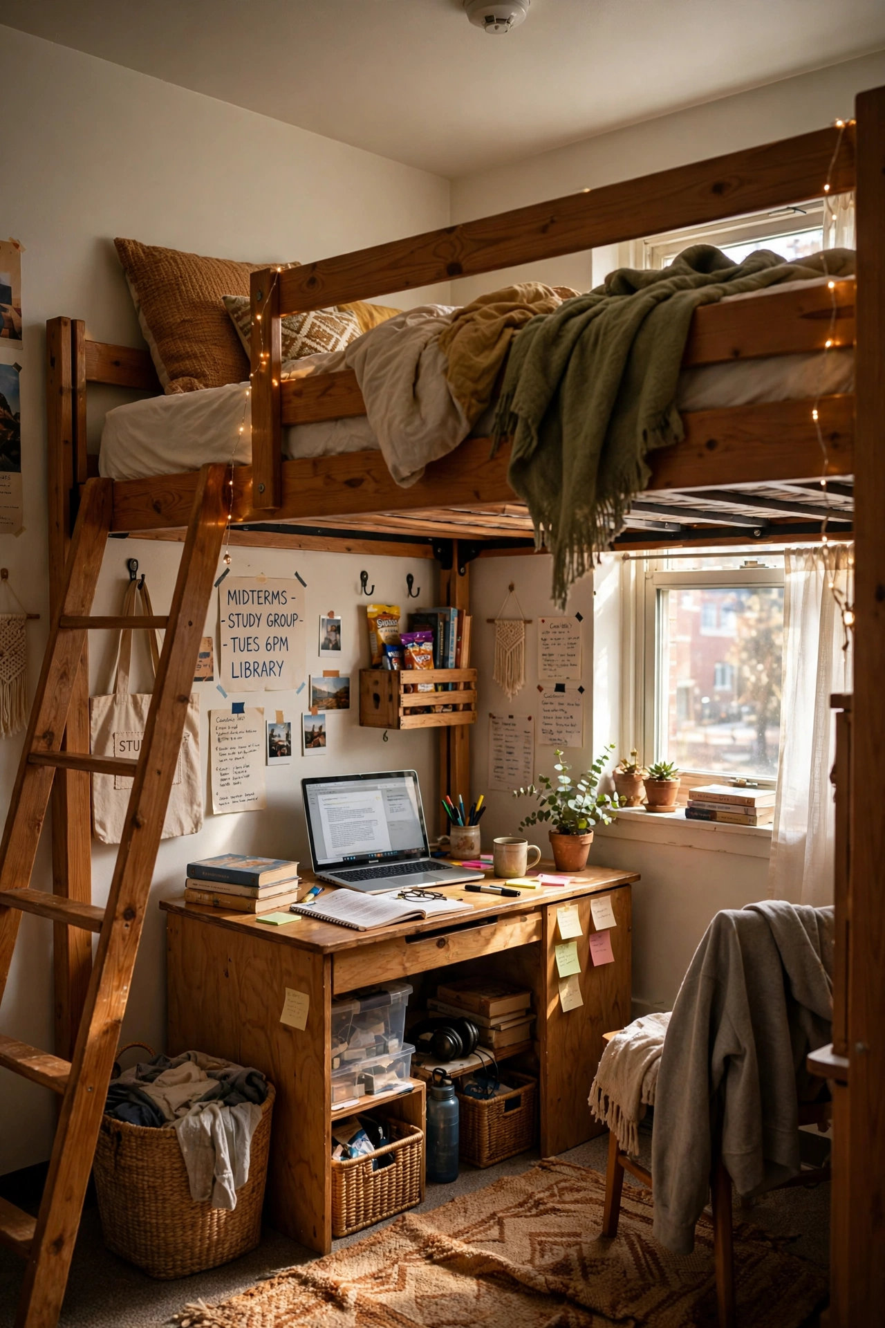 Loft Your Bed for Instant Floor Space in a small dorm room
