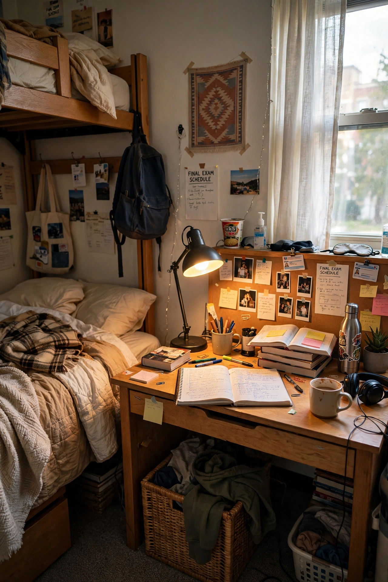 Add a Good Desk Lamp With Warm Light in a small dorm room