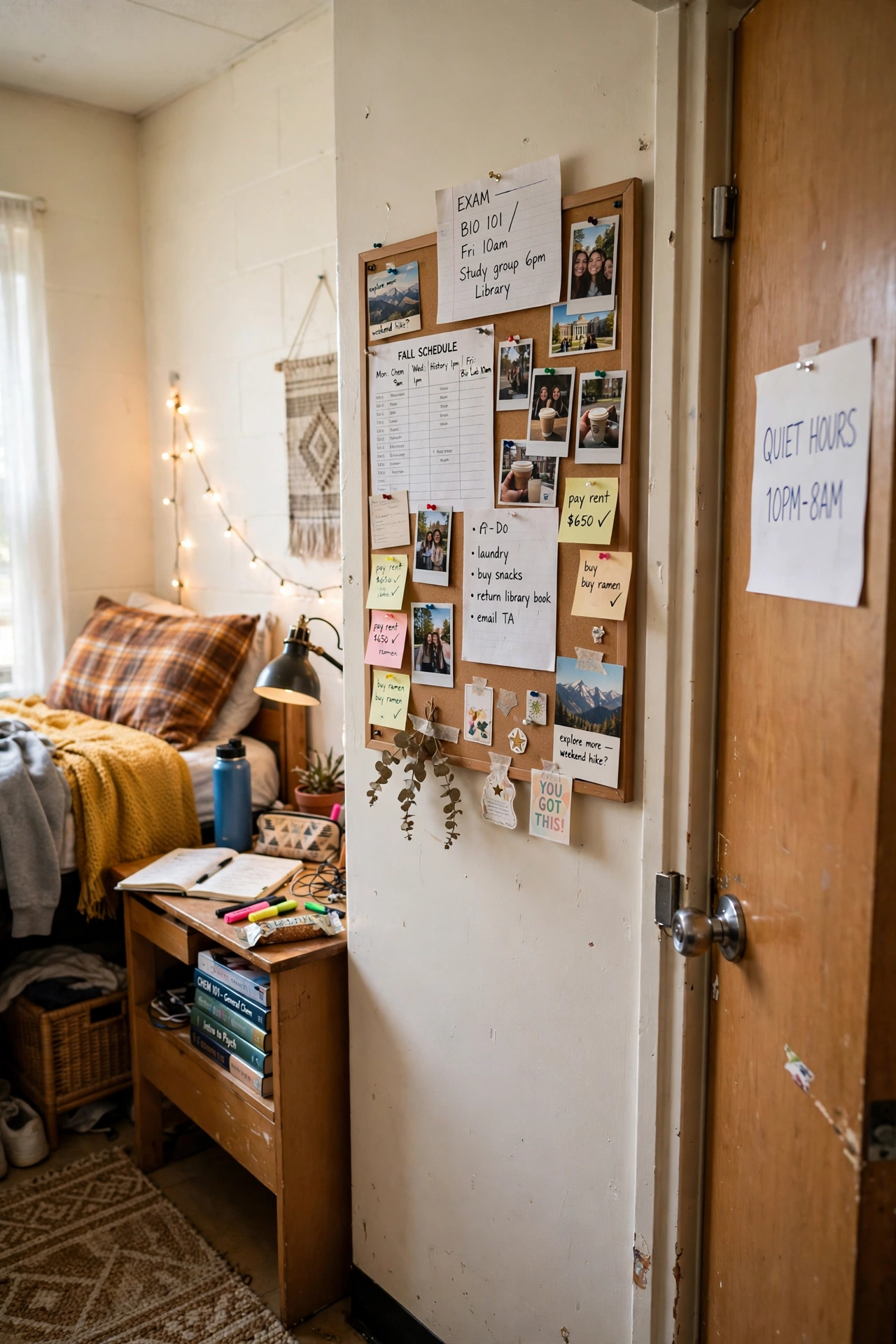 Stick a Bulletin Board by the Door in a small dorm room