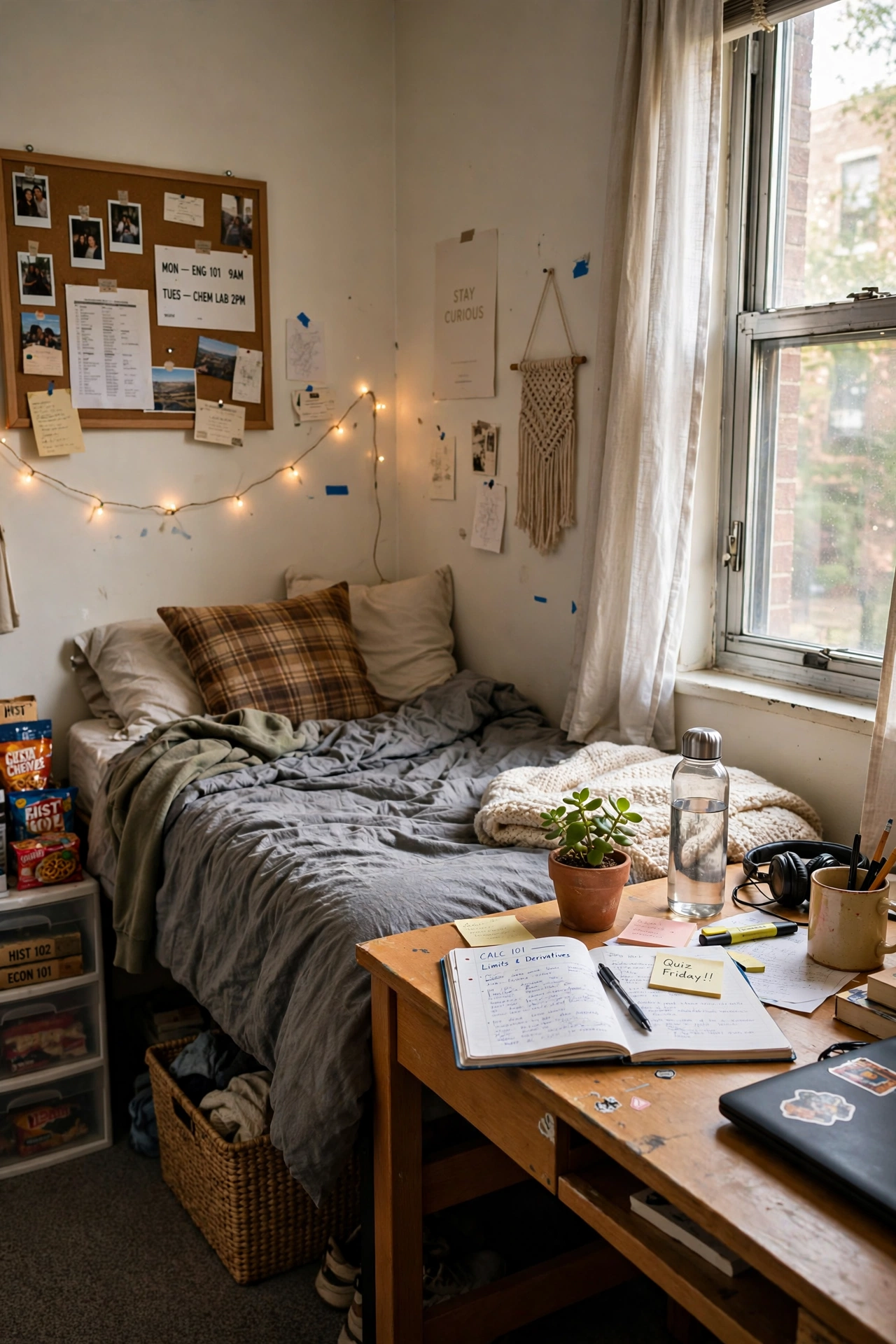 Add a Small Plant for Life in a small dorm room