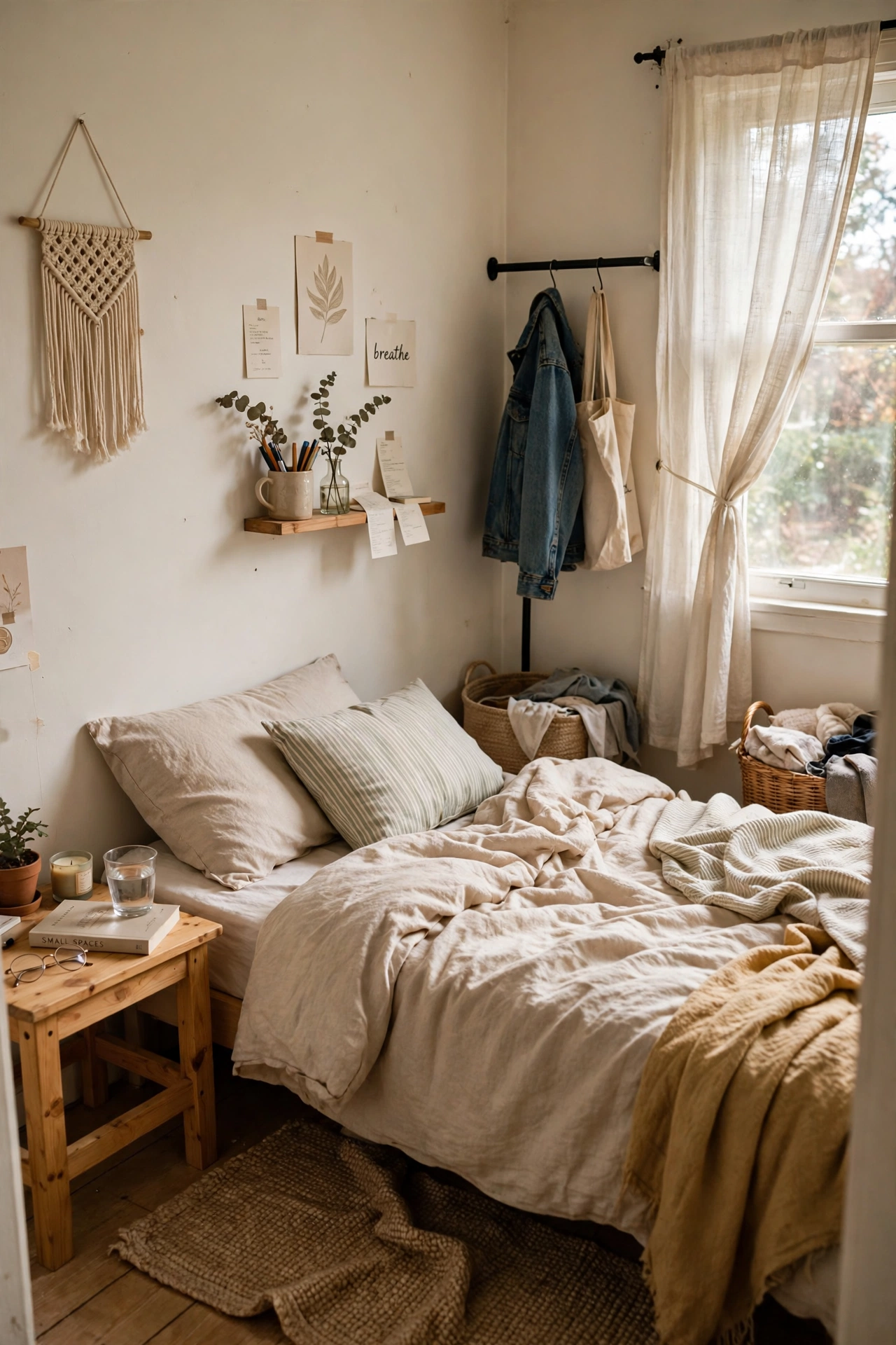 Paint or Dress the Walls in Light Colors in a tiny bedroom