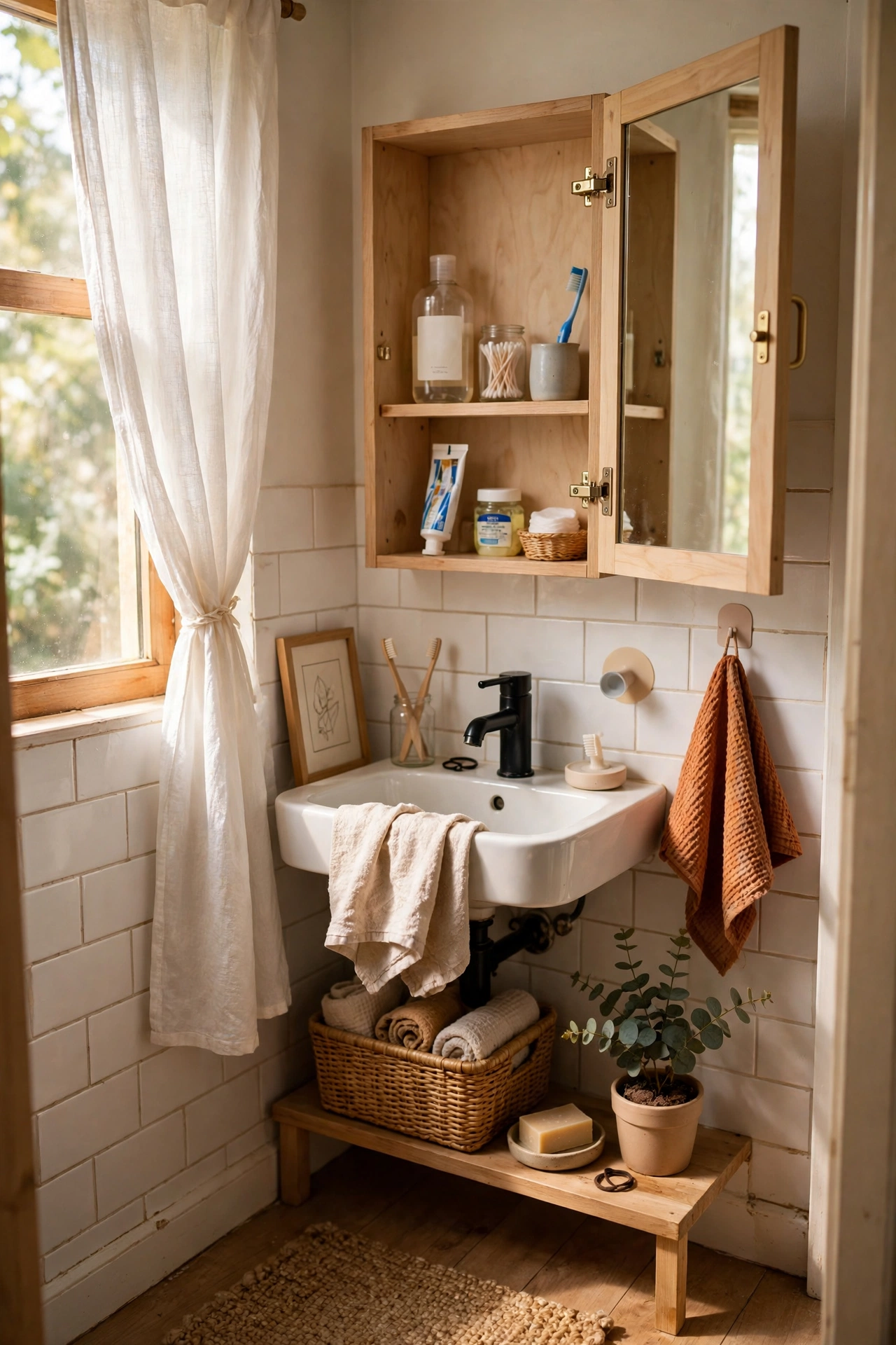 Swap to a Mirror Cabinet in a tiny bathroom