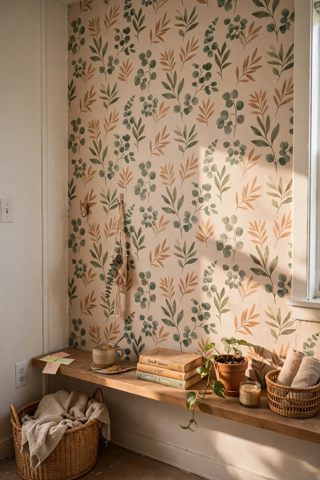 Cover a Wall in Peel-and-Stick Wallpaper in a rental apartment