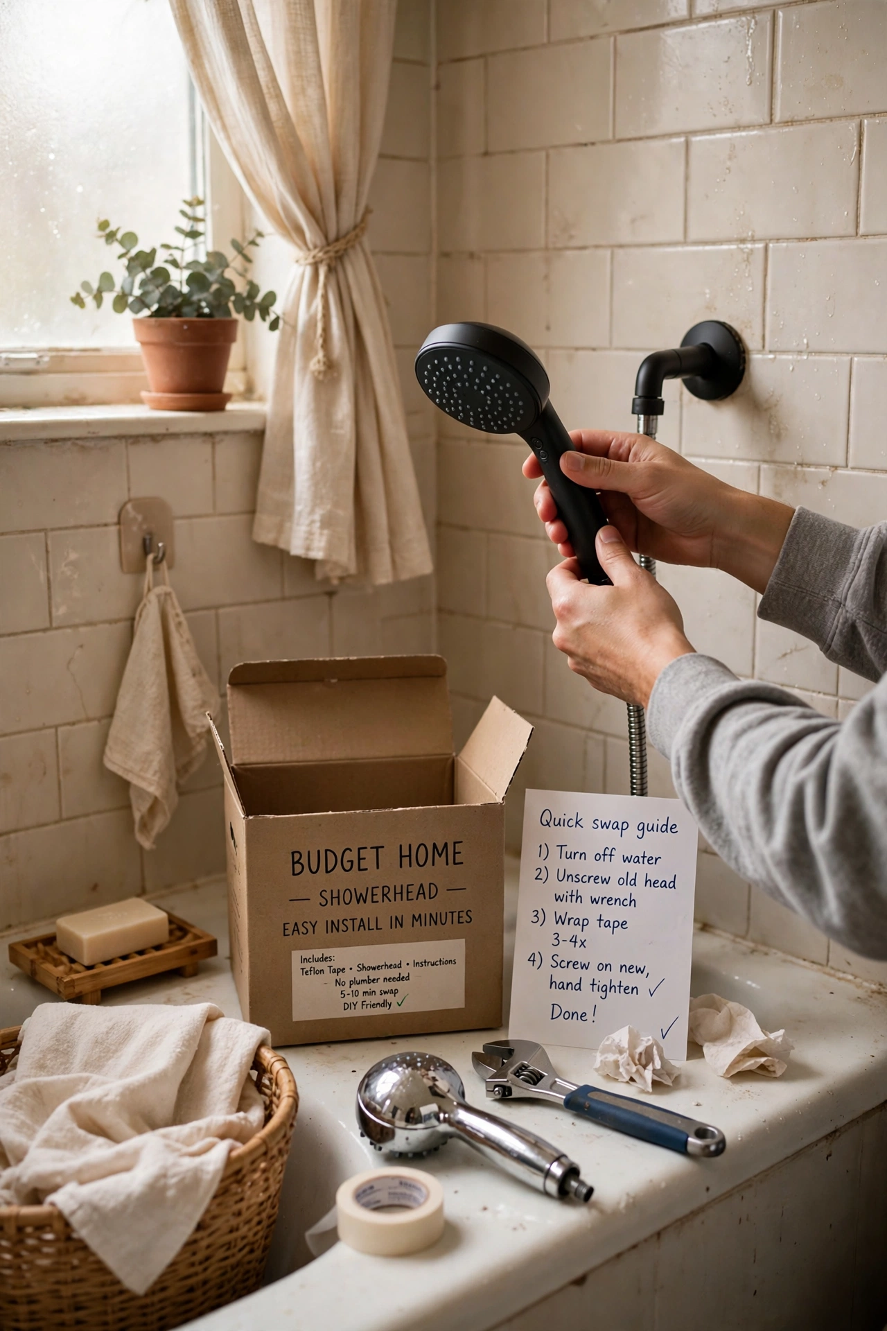 Swap the Showerhead in Minutes in a rental apartment