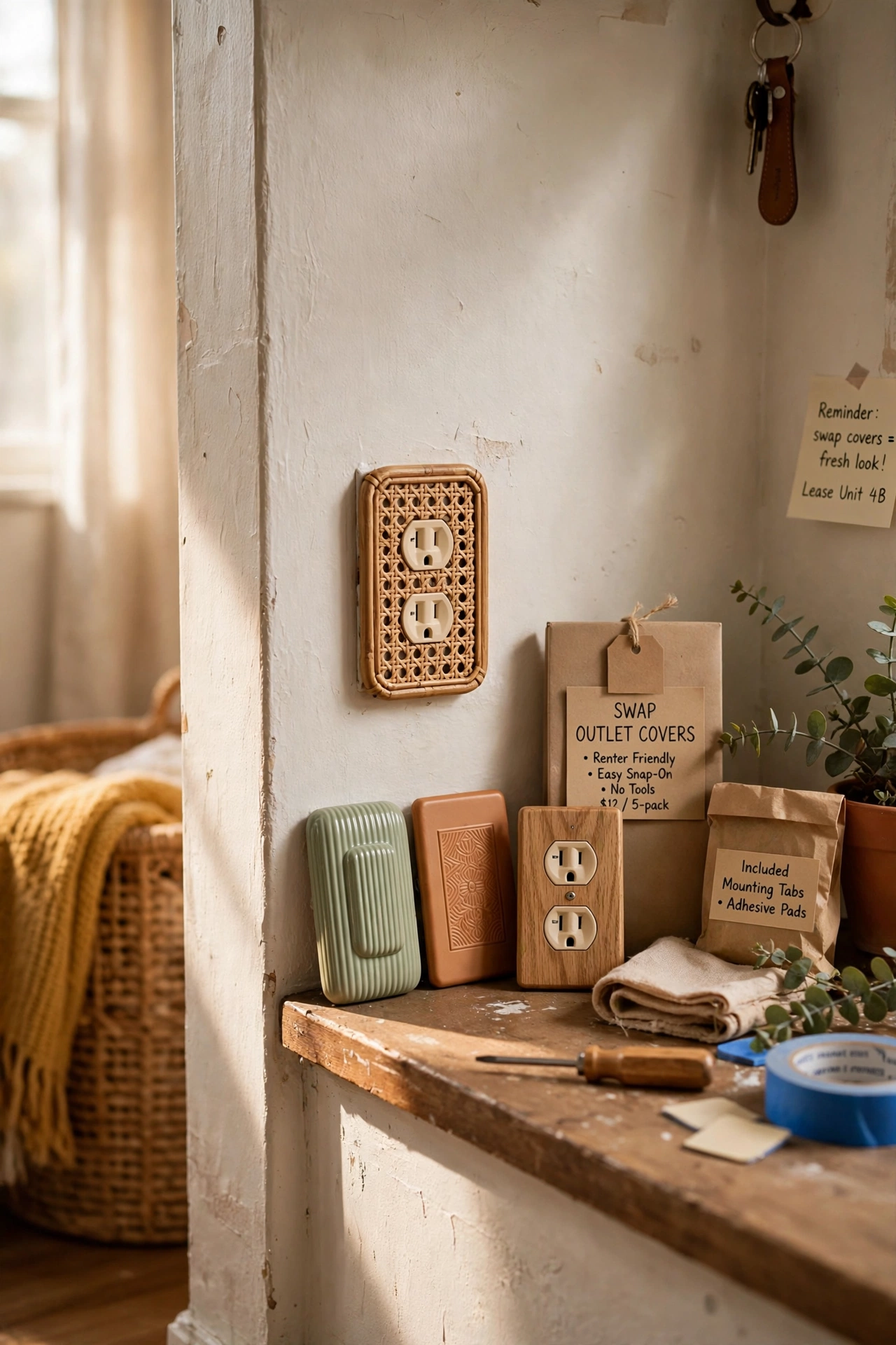 Swap Outlet Covers for a Fresh Look in a rental apartment