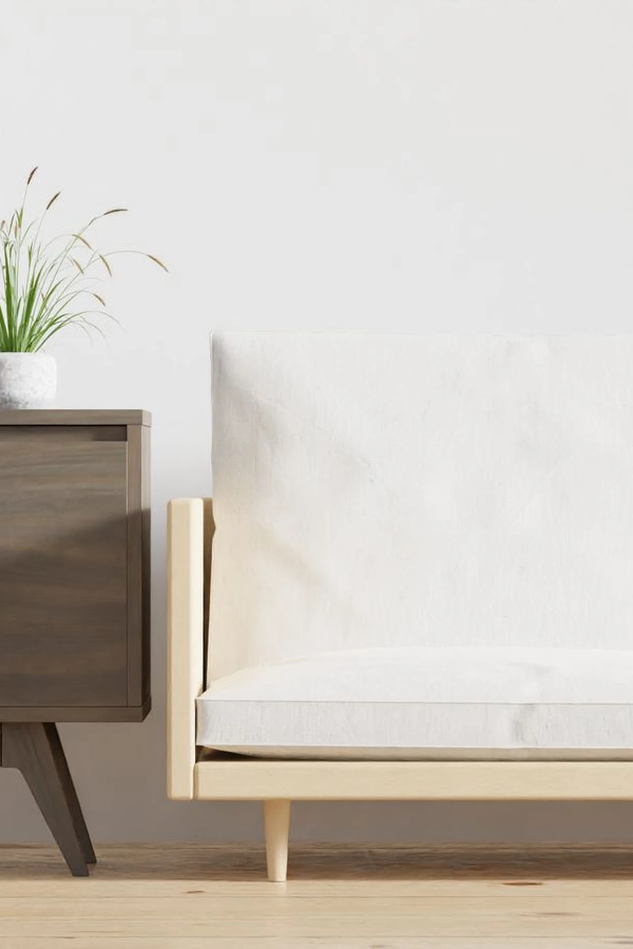 Use a Slim Console Behind the Sofa in a small apartment
