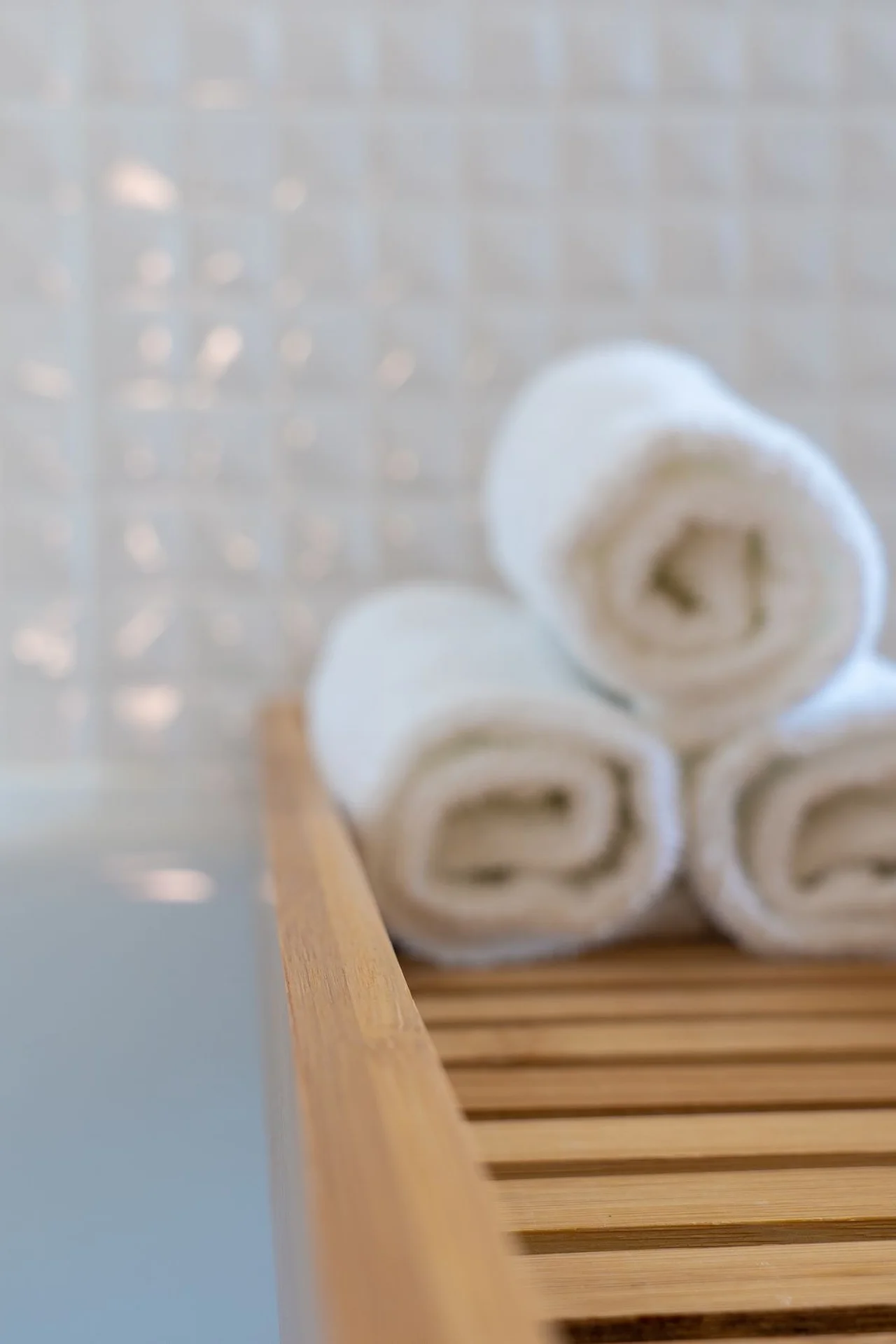 Use a Small Stool as a Bath Tray Table in a small budget-friendly apartment