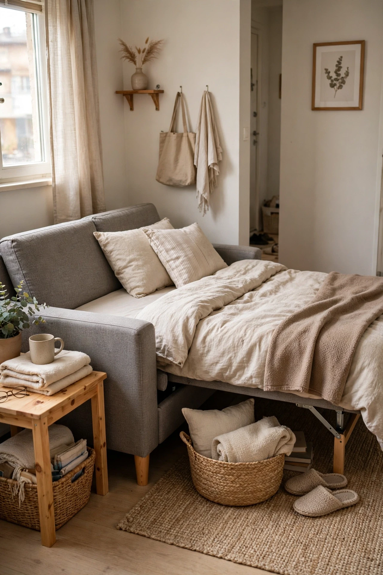 Choose a Sofa Bed for Overnight Guests in a small budget-friendly apartment