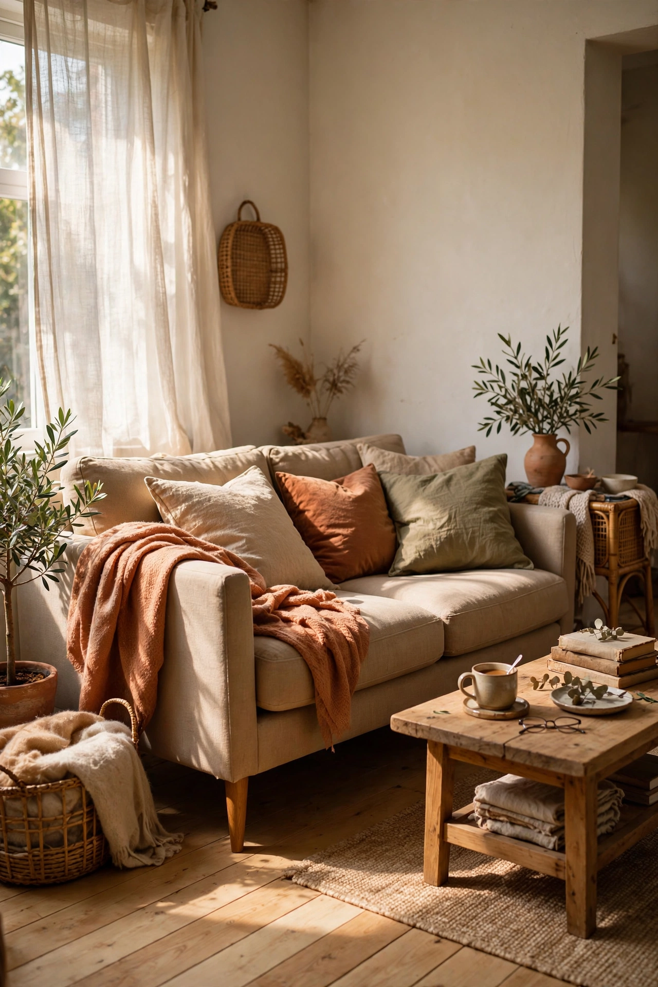 Sofa without a skirt showing the floor beneath